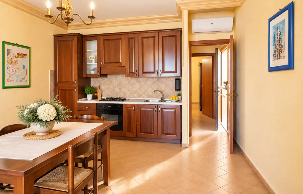 bilocale prospettiva cucina
