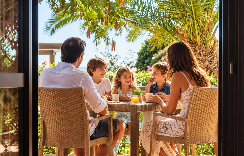 famiglia veranda camera
