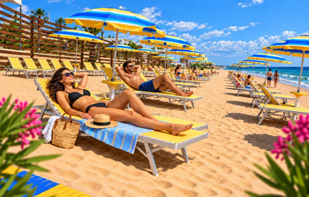 spiaggia prospettiva laterale