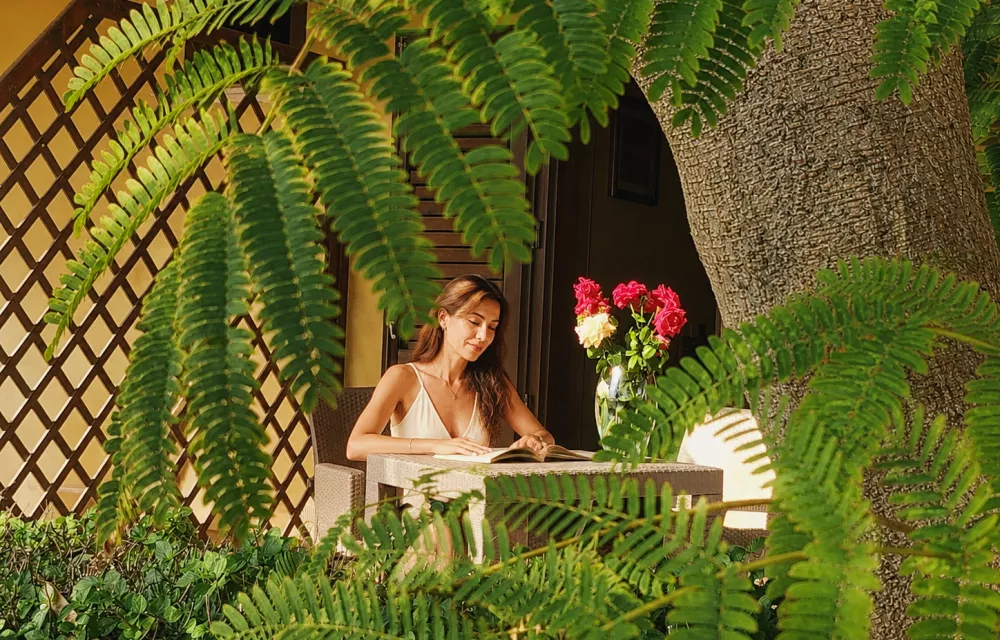 veranda camera signora libro relax